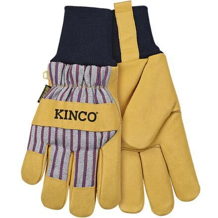 Kinco 1927KW Lined Premium Grain Pigskin Palm Glove + Knit Wrist 3