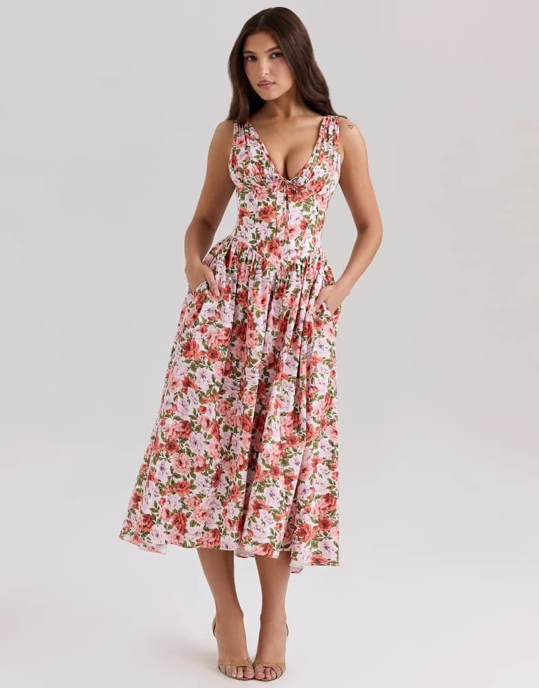 House of CB House of CB Emmelina print stretch cotton corset sundress in  floral rose - Dresses & Skirts - Compare Prices from 7+ Stores - Free  Shipping - BeyondStyle