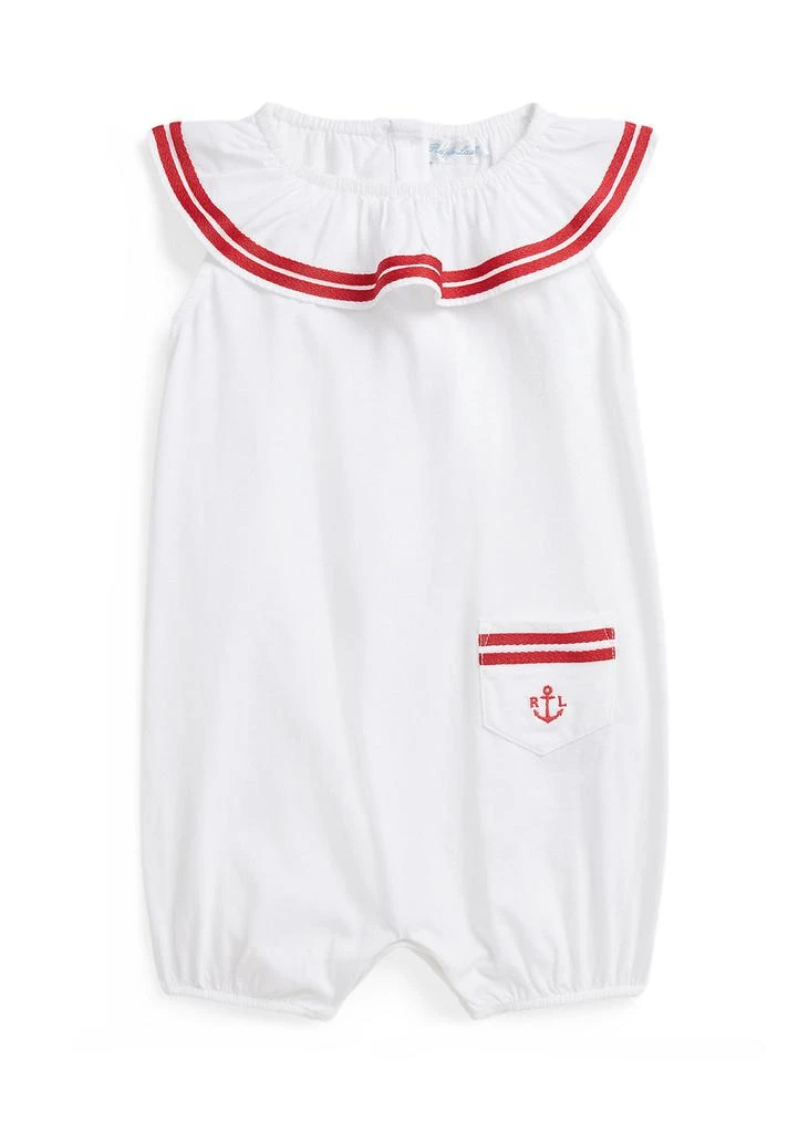 Ralph Lauren Baby Girls Smocked Cotton Jersey Peplum Top