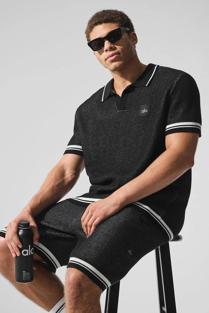 Alo Sports Club Sweater Knit Polo - Black 2