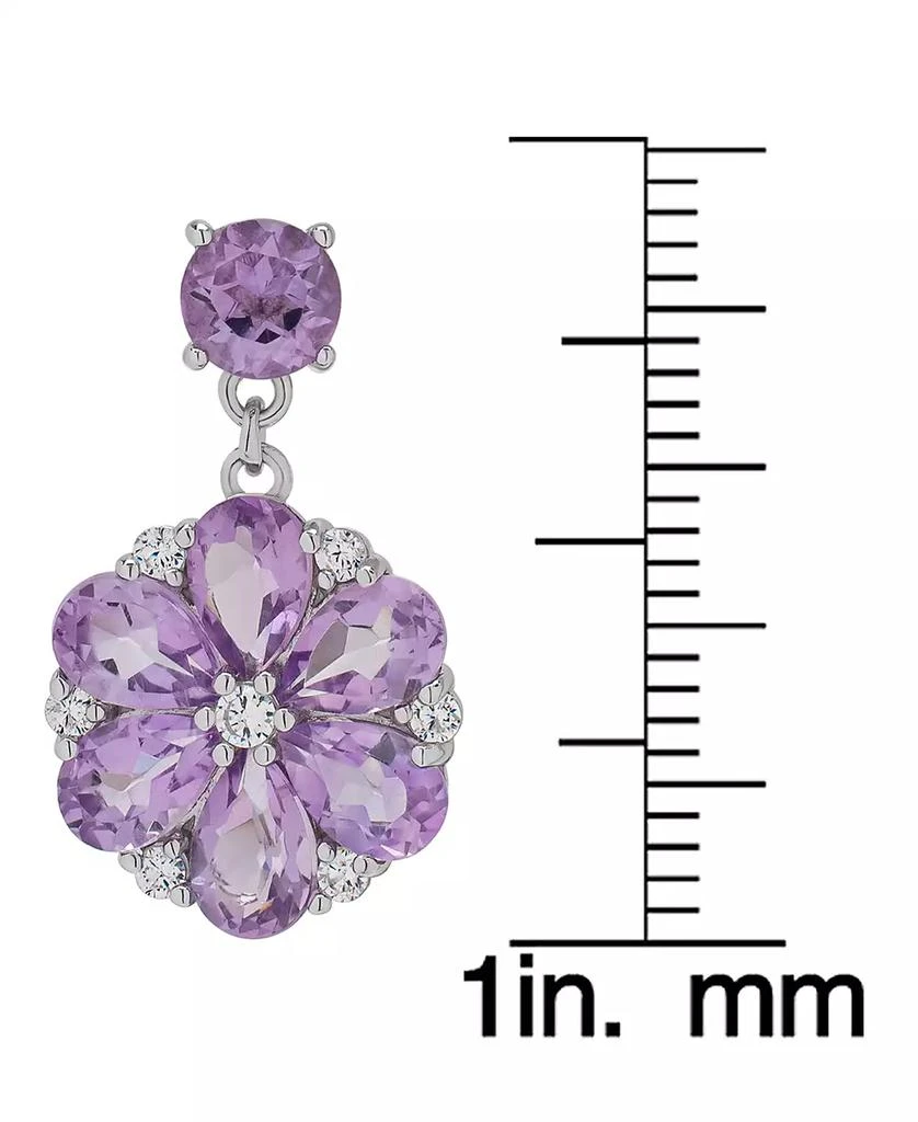Macy's Amethyst (5 ct. t.w.) & Cubic Zirconia Flower Drop Earrings in Sterling Silver 4