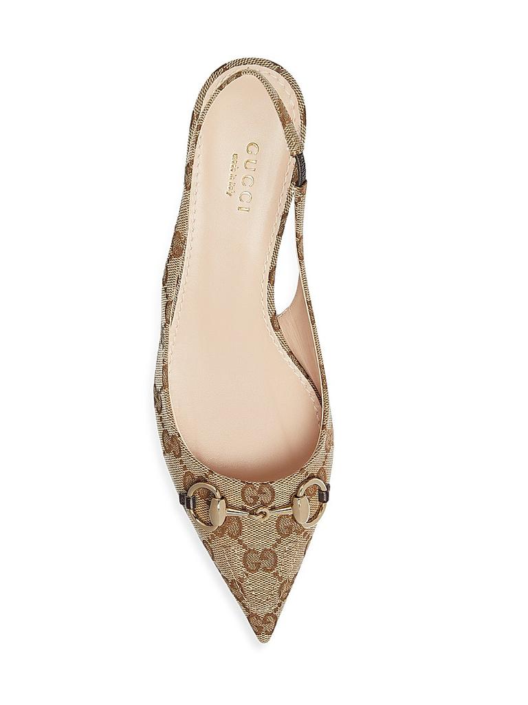 Gucci Erin 45MM GG Canvas Slingback Pumps - High Heels