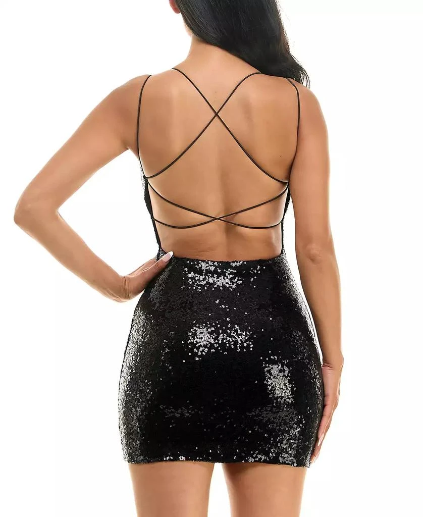 B Darlin Juniors' Sequined Open-Back Bodycon Dress 2