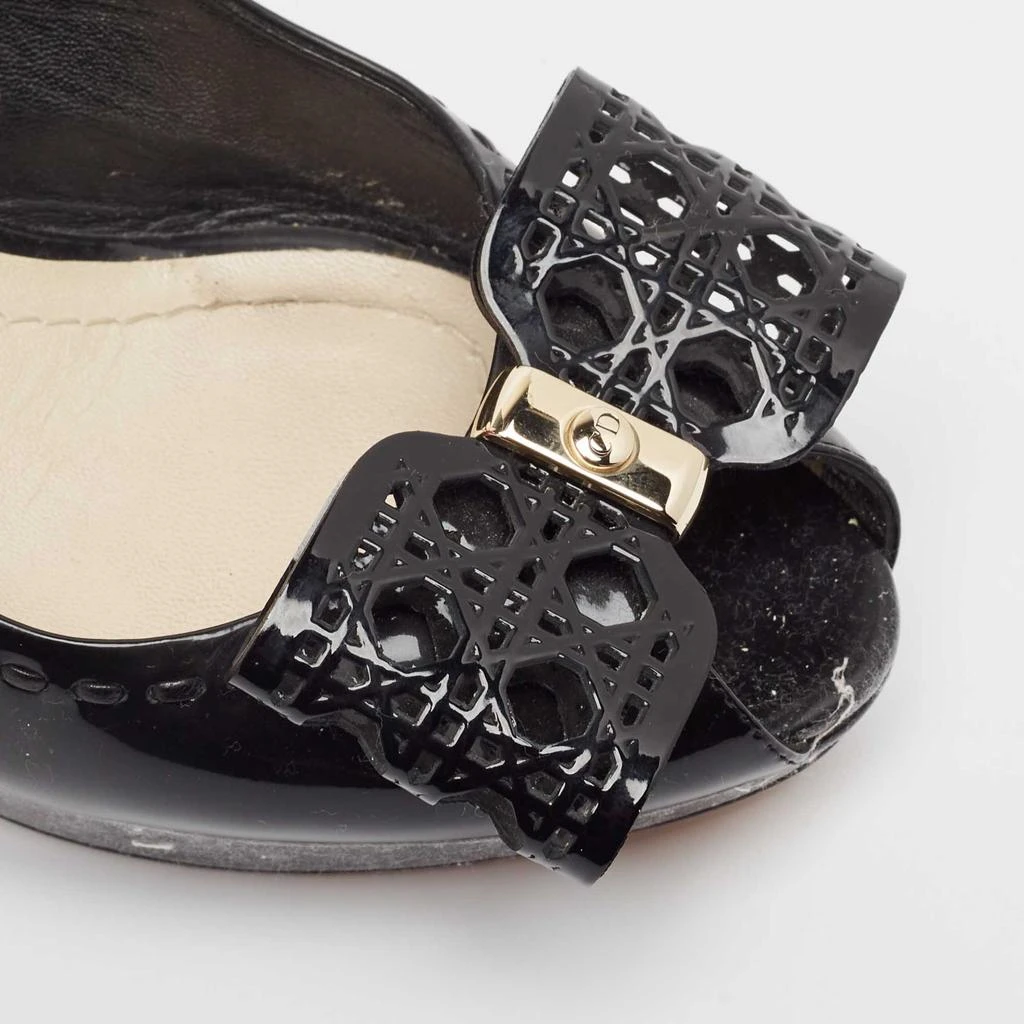 Dior Dior Black Patent Leather Peep Toe Slingback  Pumps Size 39.5 7