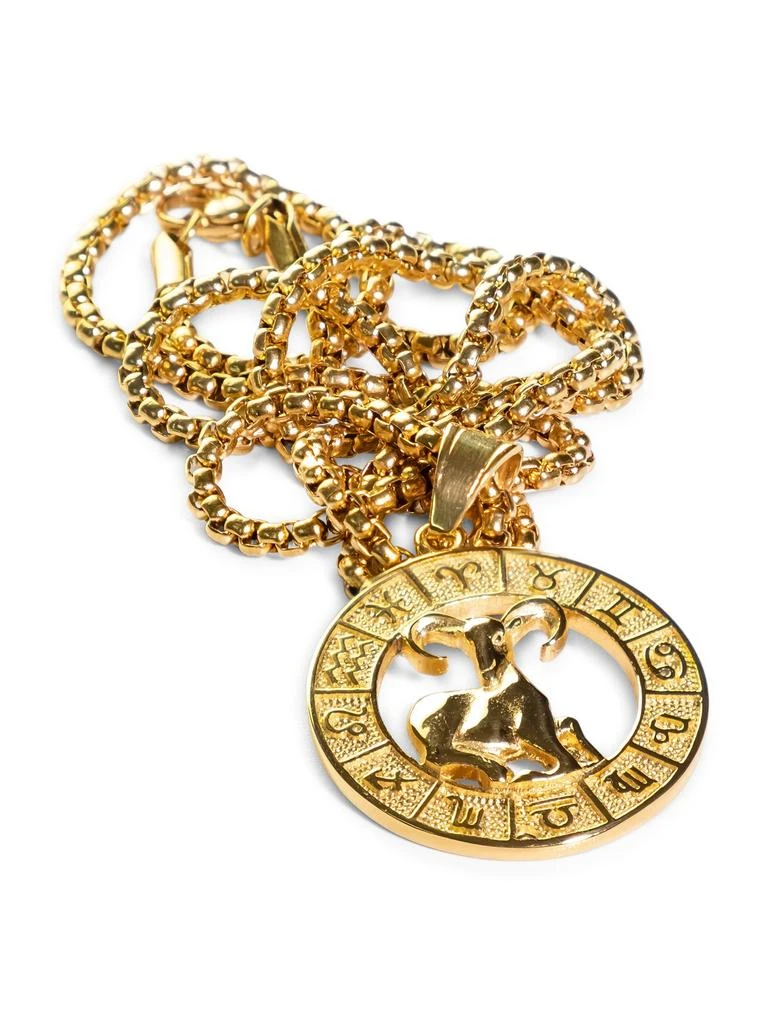 Jean Claude Goldplated Stainless Steel Zodiac Pendant Necklace 1