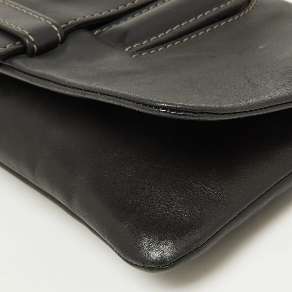 Tod's Tod's Black Leather Lucy Flap Clutch 14