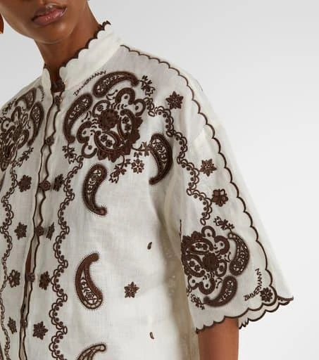 Zimmermann Ascension embroidered linen shirt 4