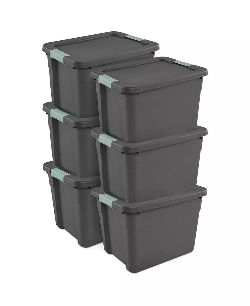 Sterilite 6Pk Latch Tote, Stackable Plastic Storage Container, 12Gal
