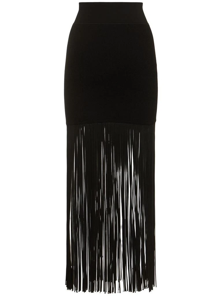 GALVAN Fringed Knit Long Skirt 4