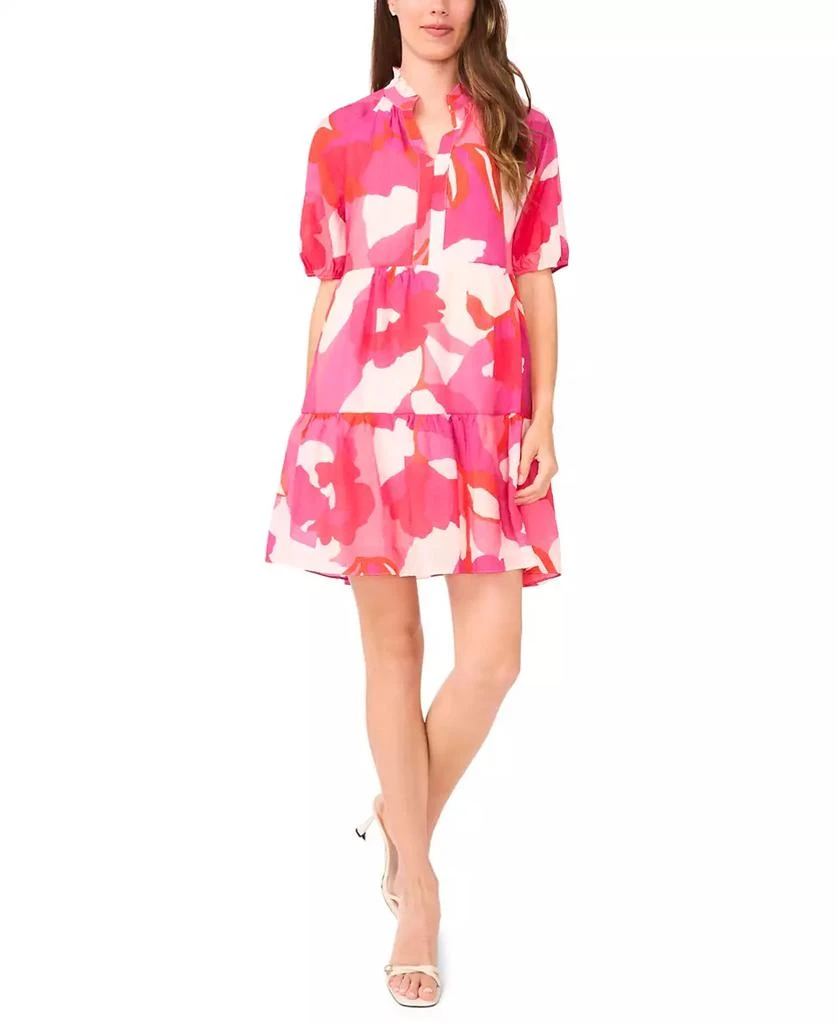 MSK Women's Printed Tiered Short Babydoll Dress 1