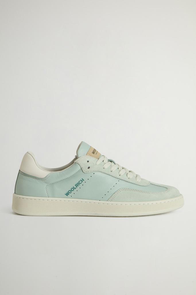 Woolrich Swing Court Leather Sneakers with Suede Details - Women - Green
