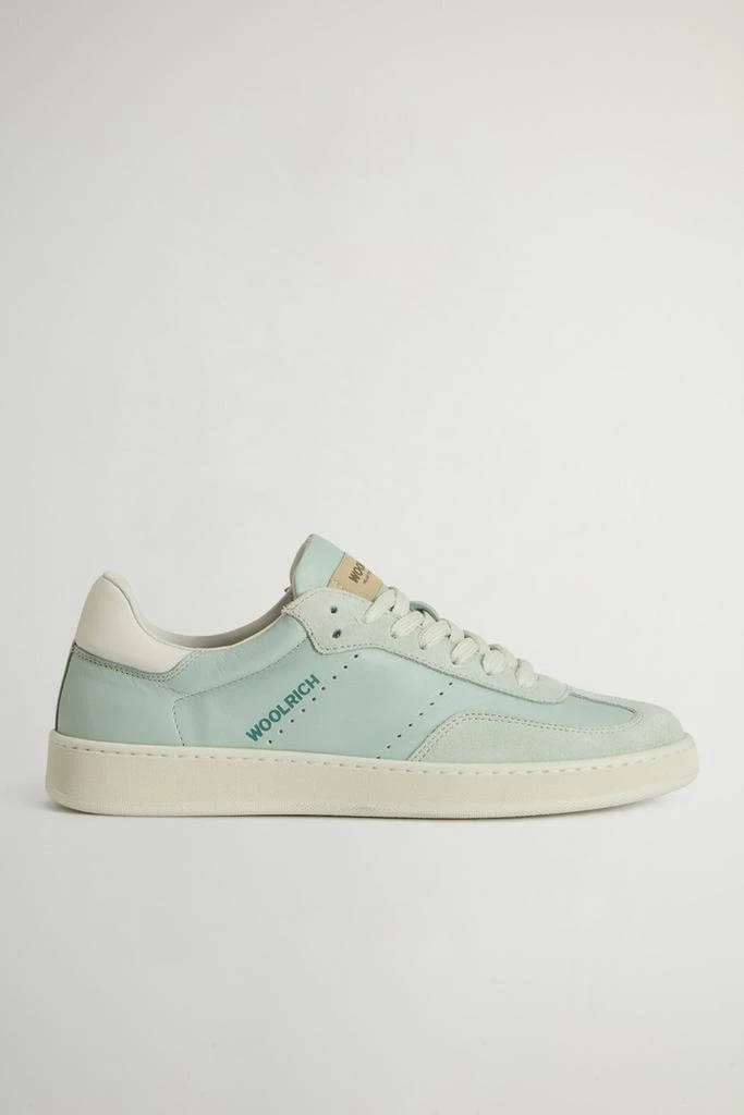 Woolrich Swing Court Leather Sneakers with Suede Details - Women - Green 1