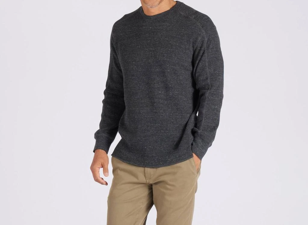 Grayers New Spencer Waffle Crew In Charcoal 3