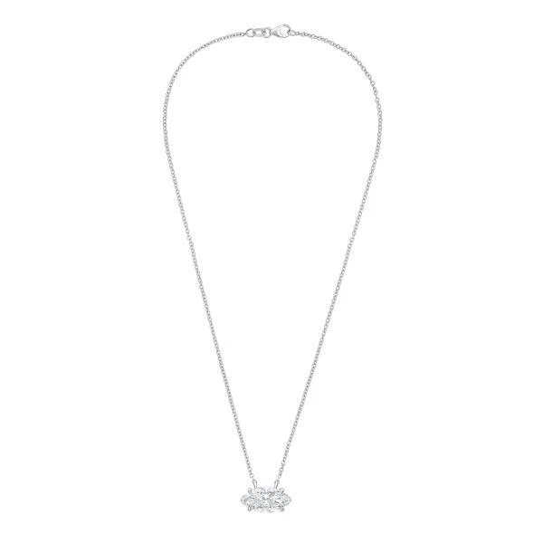 Diana M Jewels 14kt white gold lab grown marquise east west diamond pendant weighing 8.00 ct in a prong setting 2