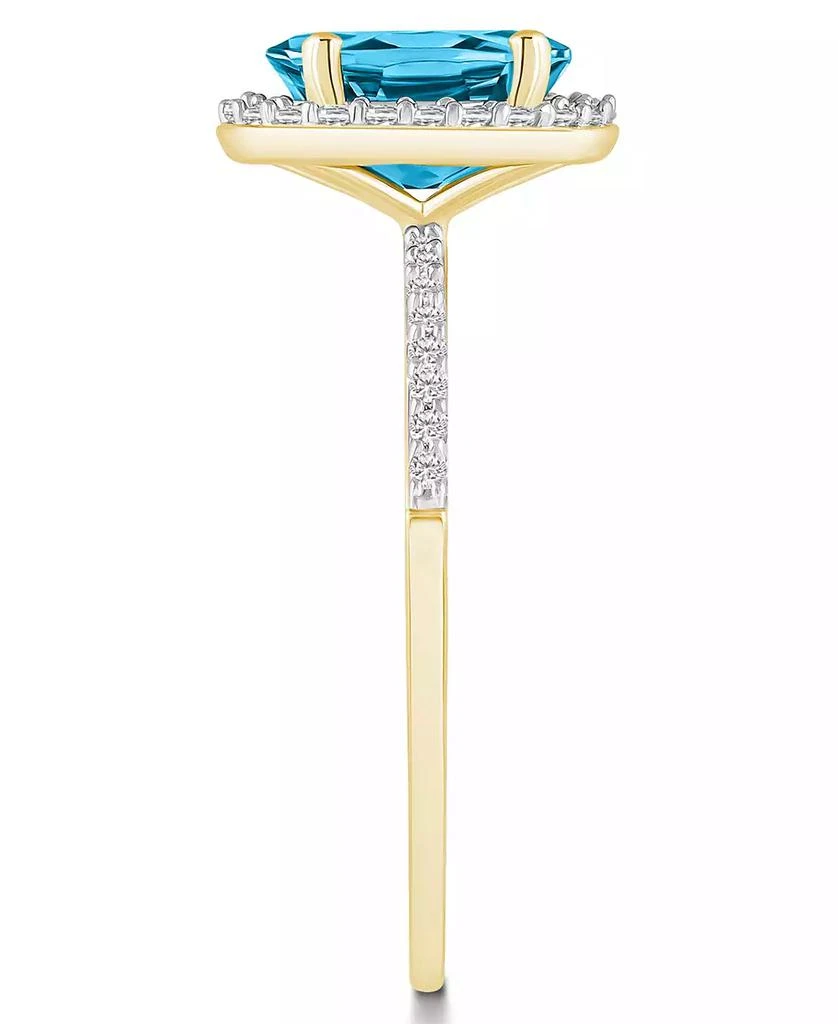 Macy
s Blue Topaz (1-3/5 ct. t.w.) and Lab-Grown Sapphire (1/5 ct. t.w.) Halo Ring in 10K Yellow Gold 4