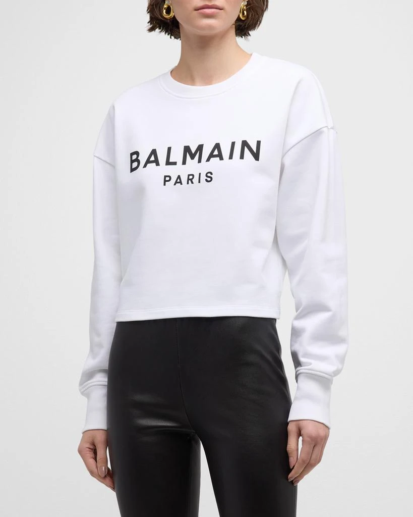 Balmain Logo Bulky Crop Sweatshirt 3