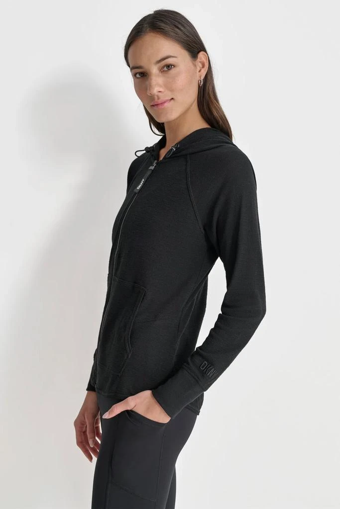 DKNY MINI SLUB WAFFLE FULL ZIP HOODIE 3