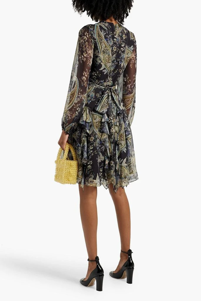 MIKAEL AGHAL Ruffled printed chiffon dress 3