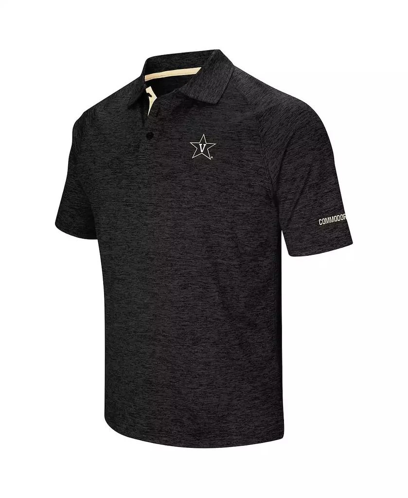 Colosseum Men's Black Vanderbilt Commodores Down Swing Raglan Polo Shirt 2