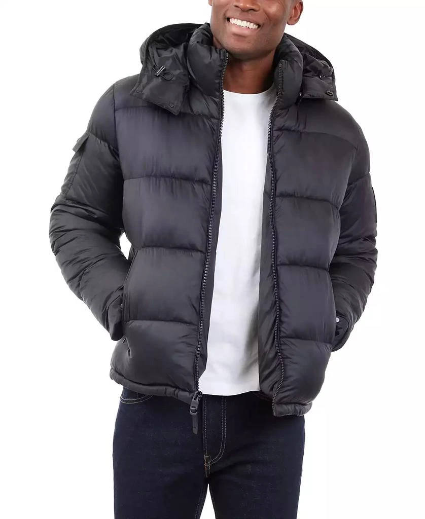 Michael Kors Men's Heavyweight Metallic Finish Hooded Puffer Jacket 4