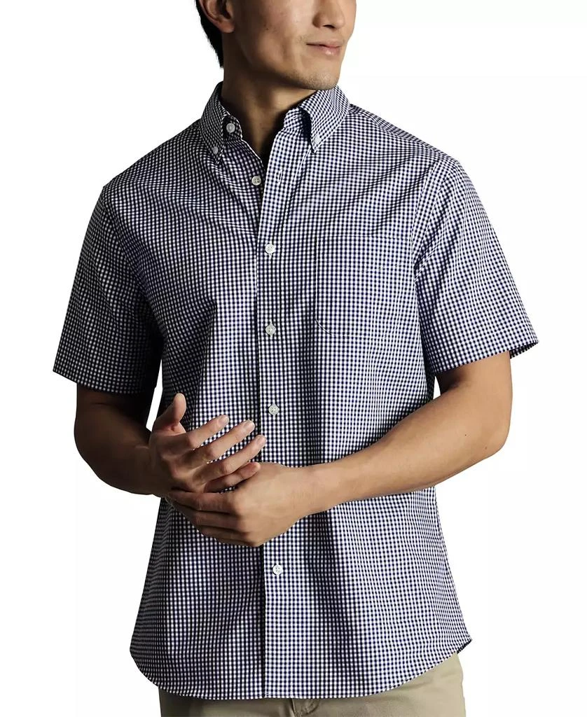 Charles Tyrwhitt Men's Slim Fit Short Sleeve Wrinkle-Resistant Button-Down Shirt 4