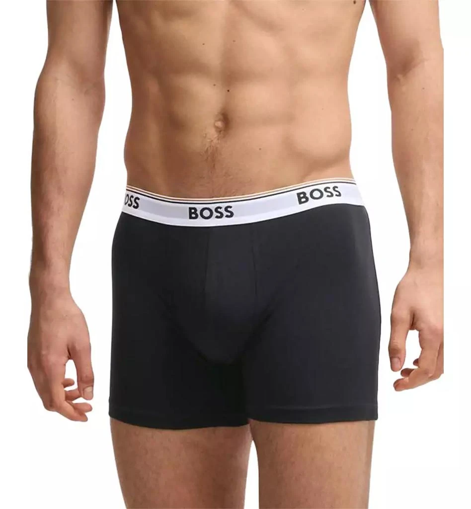 Hugo Boss Men's Power 3-Pk. Tipped Logo Waistband Boxer Briefs 2
