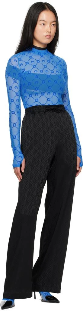 MARINE SERRE SSENSE Exclusive Blue Moonogram Second Skin Turtleneck 5