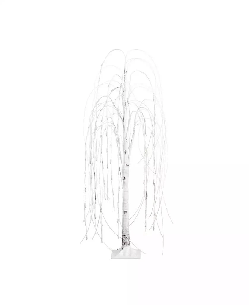 NEARLY NATURAL 4ft. Pre-Lit Artificial White Weeping Willow Tree with 120 Warm White LED Lights 1