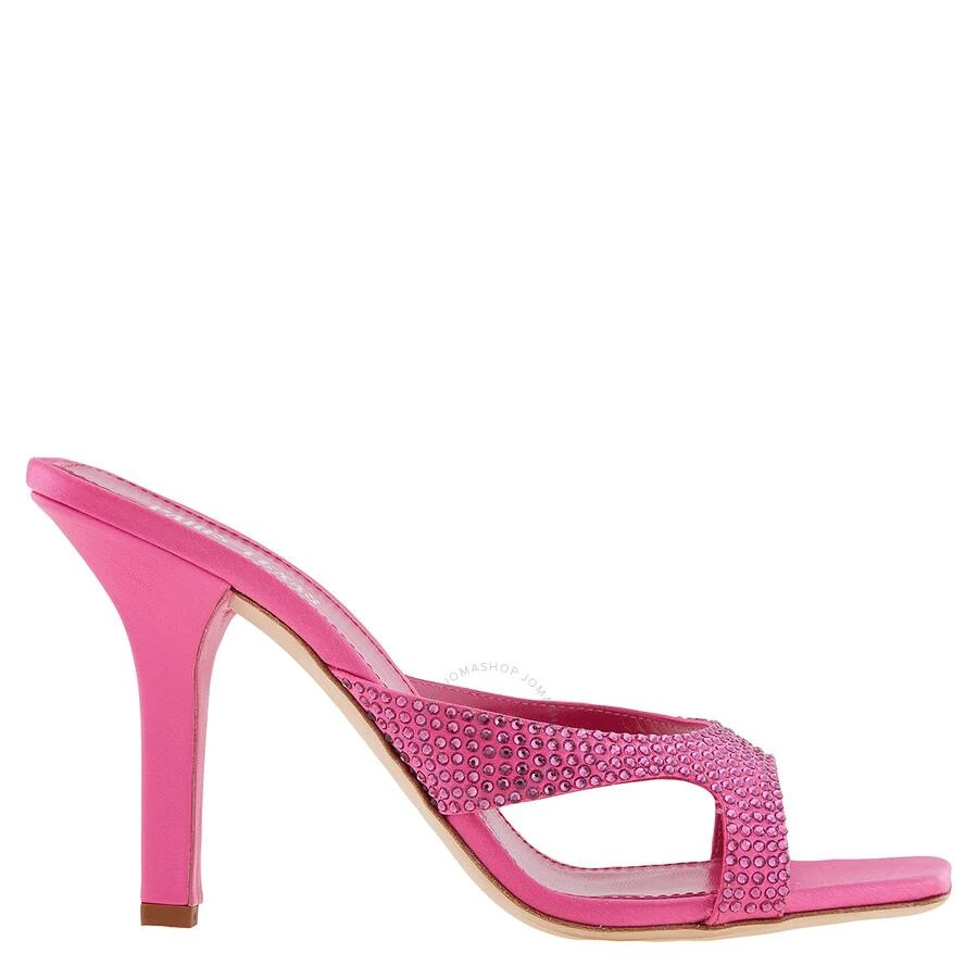 Paris Texas Ladies Pink Ruby Crystal-Embellished Kate Mules
