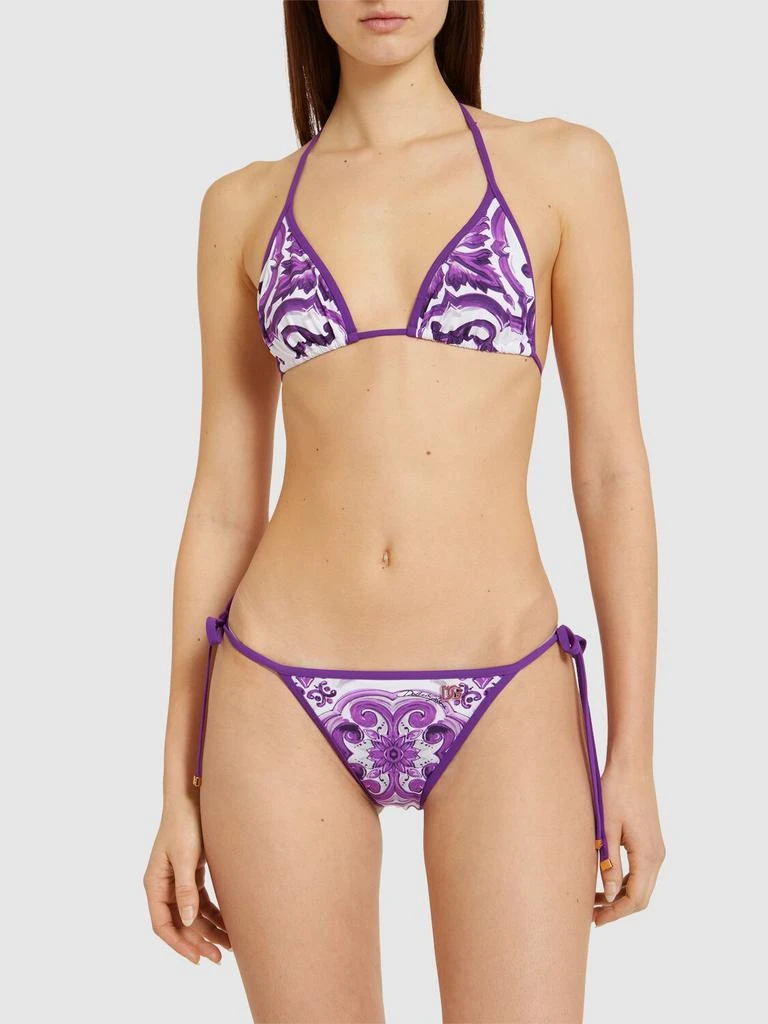 Dolce & Gabbana Maiolica Printed Triangle Bikini 1