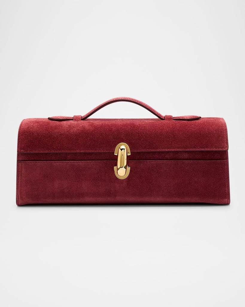 SAVETTE Slim Symmetry Pochette Suede Top-Handle Bag 1