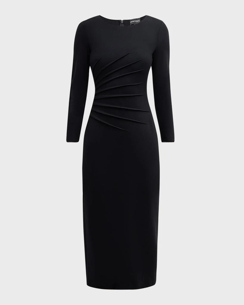 Emporio Armani Pleated Jersey Midi Sheath Dress - Dresses & Skirts - Free Shipping - BeyondStyle Emporio Armani Pleated Jersey Midi Sheath Dress - Dresses & Skirts - Free Shipping - BeyondStyle