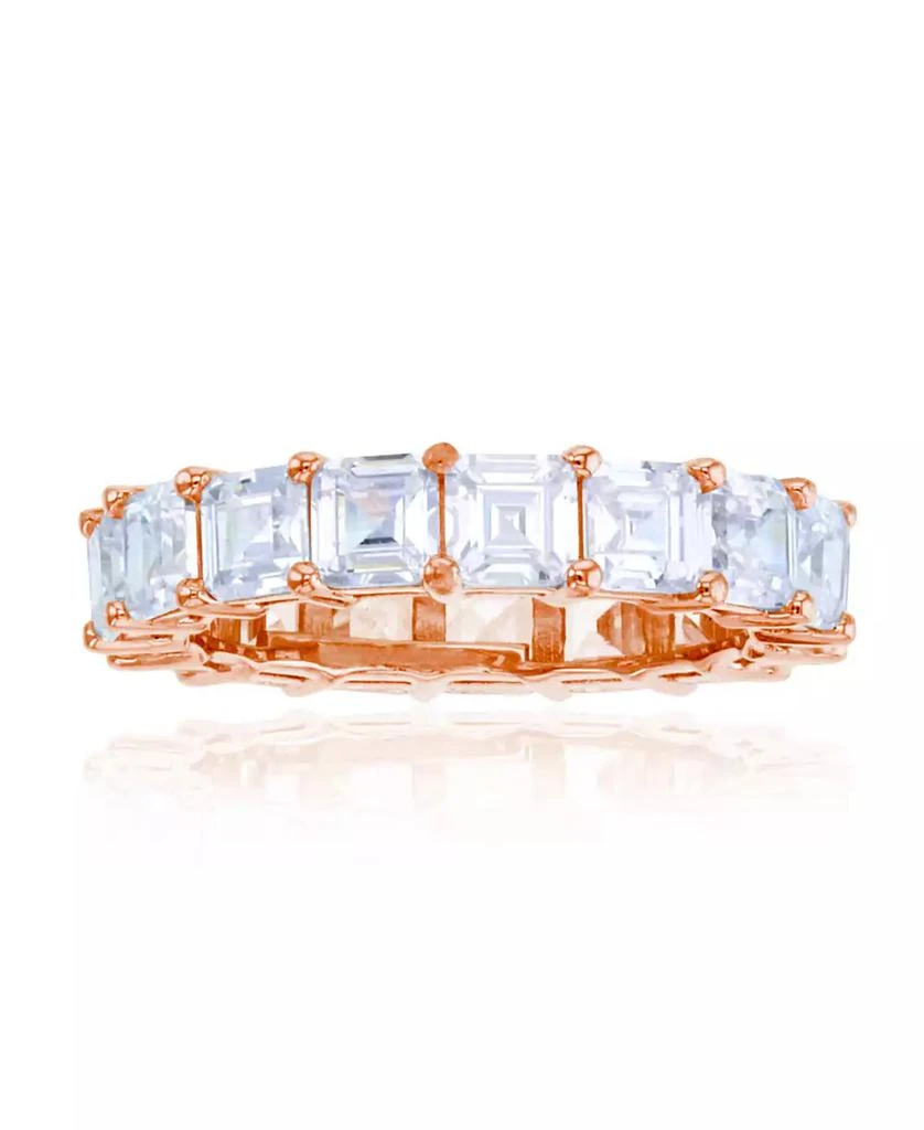 Macy
s White Princess Cut Cubic Zirconia Eternity Band in 14k Rose Gold Plated Sterling Silver