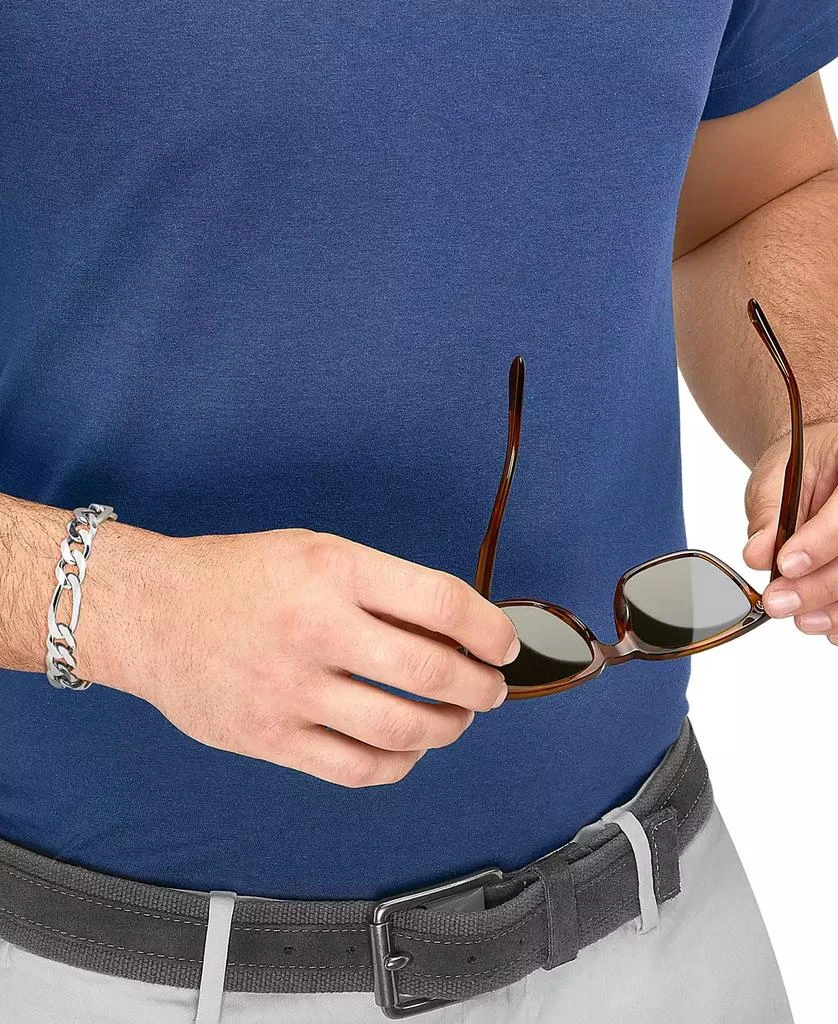 Macy
s Men
s Polished Figaro Link Chain Bracelet in Sterling Silver 2