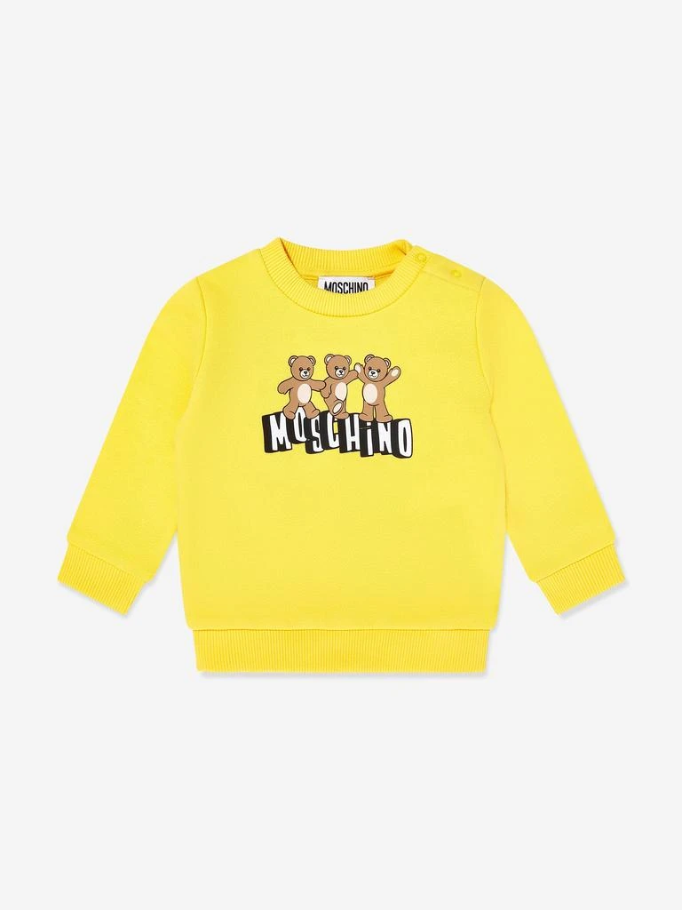 Moschino Moschino Baby Teddy Bear Logo Sweatshirt in Yellow