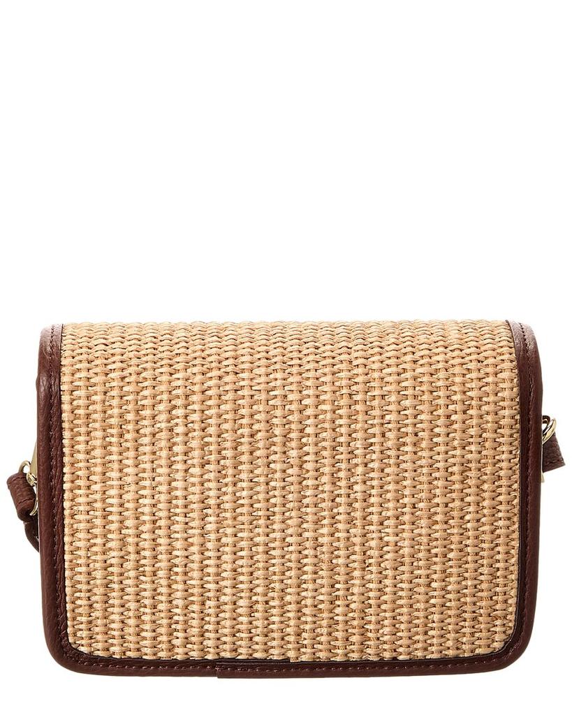 Persaman New York Eva Straw & Leather Crossbody