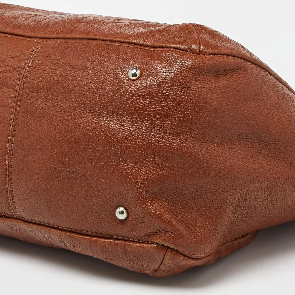 Carolina Herrera Carolina Herrera Brown Monogram Embossed Leather Audrey Shoulder Bag 11