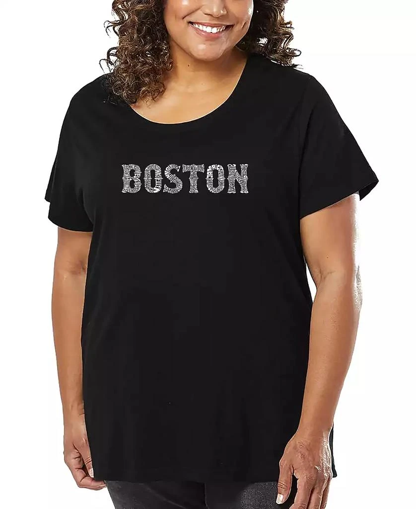 LA Pop Art Plus Size Boston Neighborhoods Word Art T-Shirt