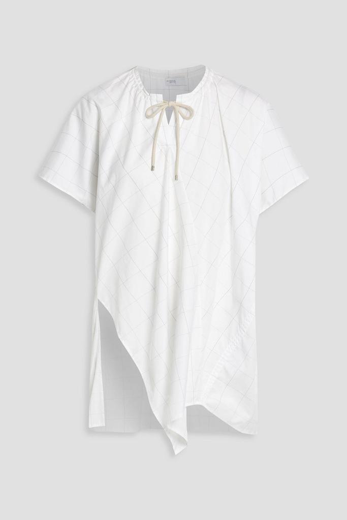 ROSETTA GETTY Asymmetric checked cotton-poplin top