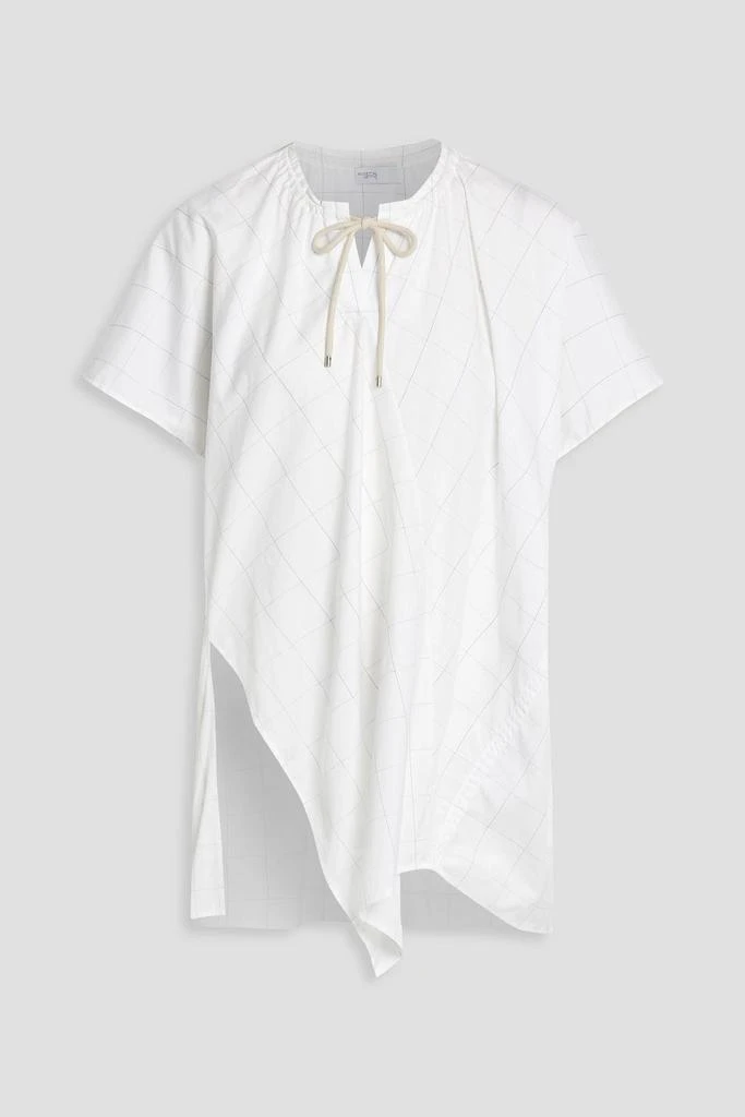 ROSETTA GETTY Asymmetric checked cotton-poplin top 1