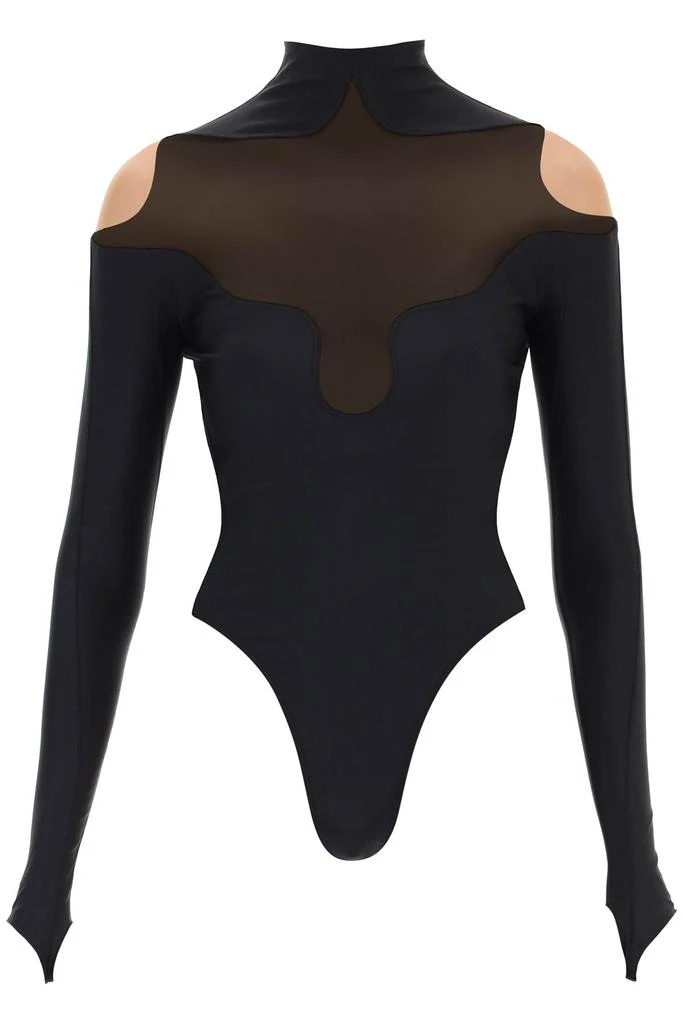 Mugler long sleeve illusion bodysuit 1