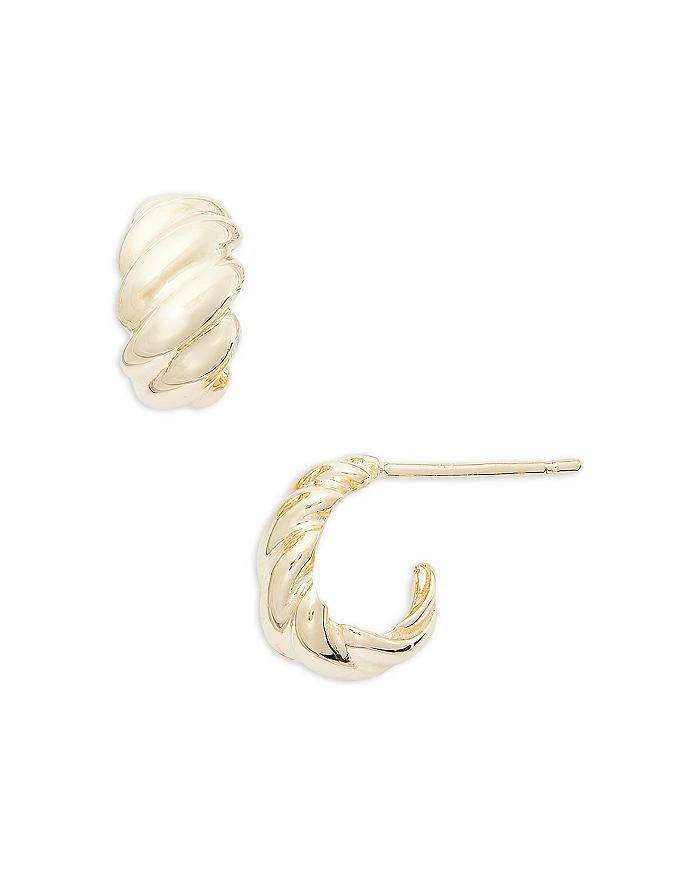 Jennifer Zeuner Poppy Diagonal Texture Small Hoop Earrings 1