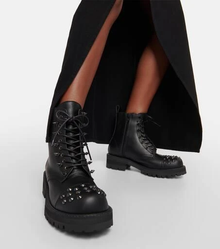 Junya Watanabe Embellished leather biker boots 4