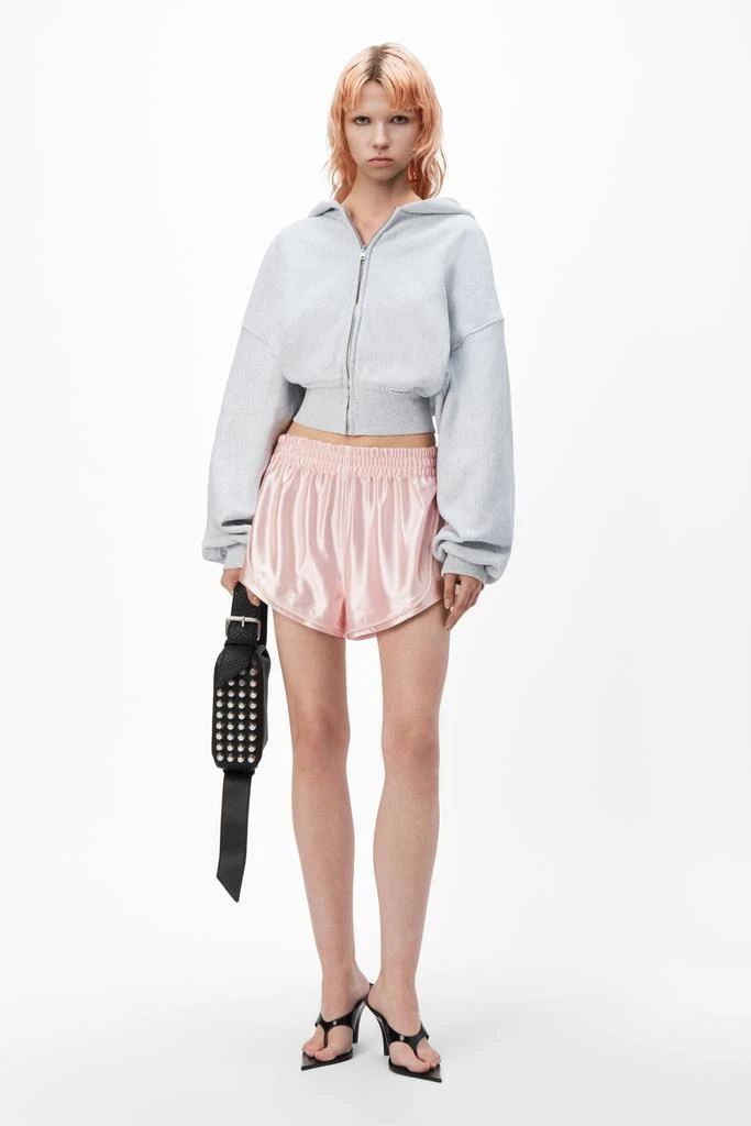 Alexander Wang cropped zip up hoodie in classic cotton terry 7