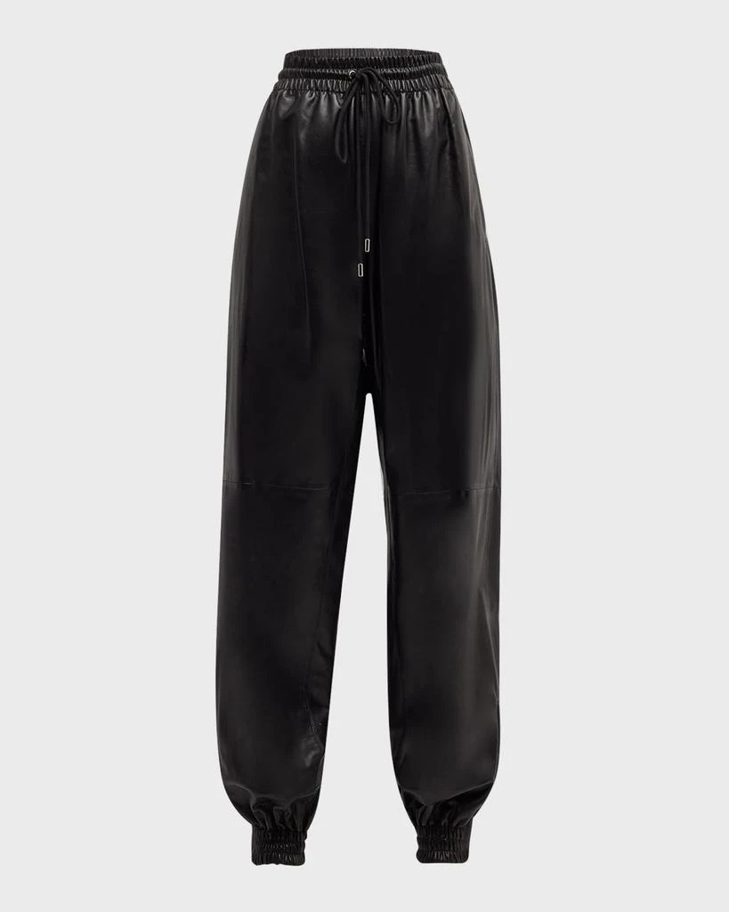 Salon 1884 Toda Leather Pull-On Track Pants 1