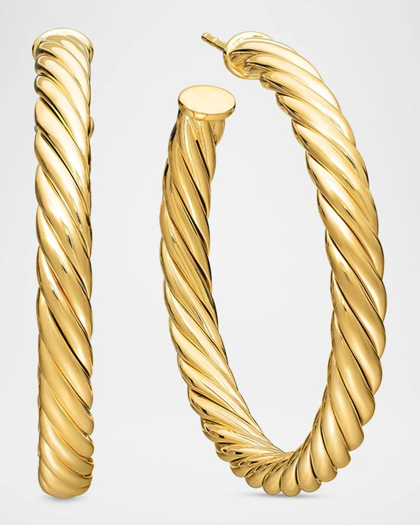 David Yurman Sculpted Cable Hoop Earrings in 18K Yellow Gold