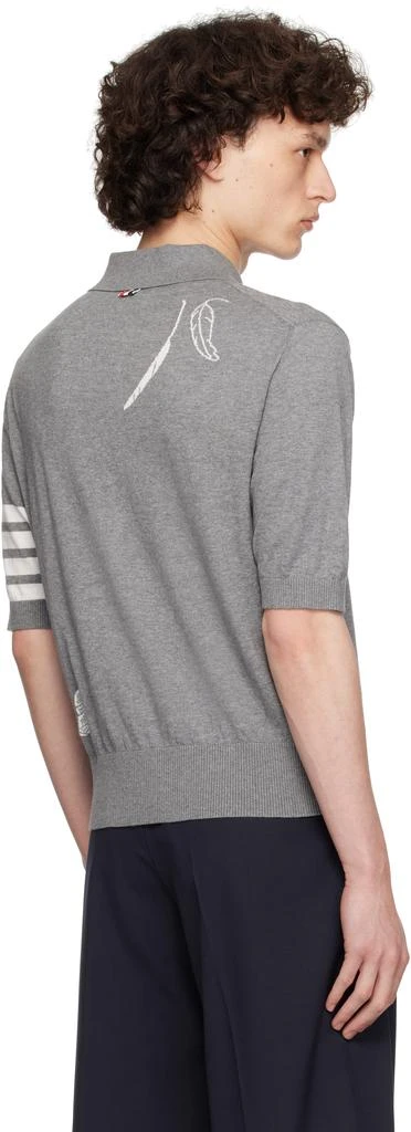 Thom Browne Gray Feather Short Sleeve Polo 3