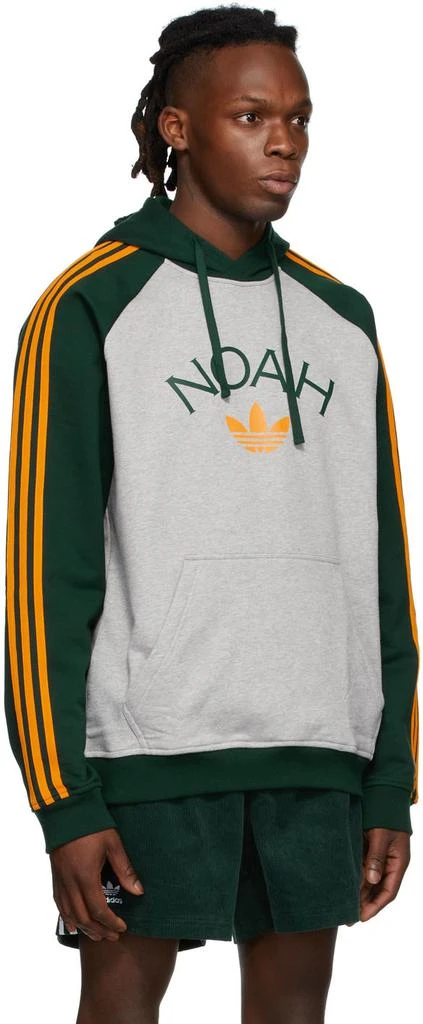Noah Grey & Green adidas Originals Edition 3-Stripes Hoodie 2