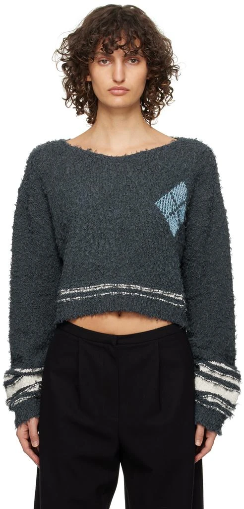 TheOpen Product Navy Cropped Sweater 1