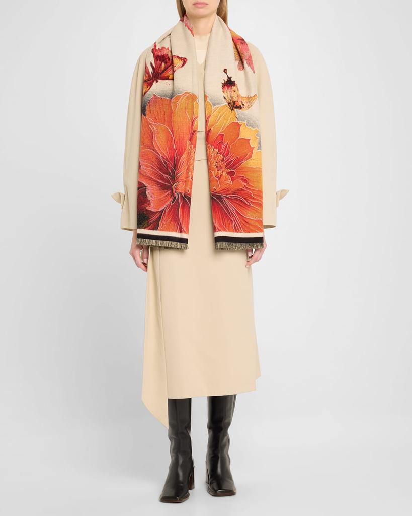 La Fiorentina Oversized Floral-Print Wrap
